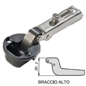 Cerniere per vetro Ø26 braccio alto