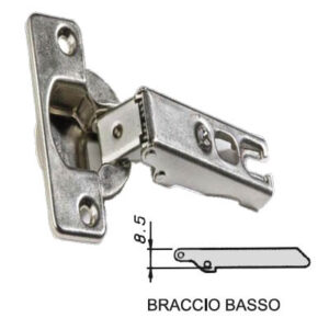 Cerniere per mobili a scatto (serie 360) braccio basso