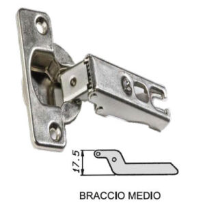 Cerniere per mobili a scatto (serie 360) braccio medio