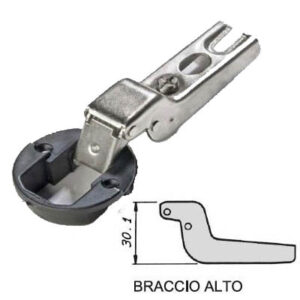 Cerniere per vetro Ø35 braccio alto