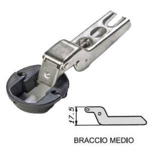 Cerniere per vetro Ø35 braccio medio