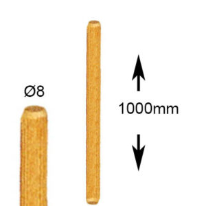 Spine in legno calibrate e selezionate Ø8x1000mm