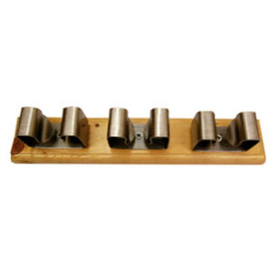 Portascope in legno/acciaio inox da 3 posti 250x45x15mm