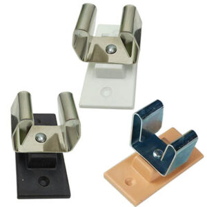 Porta scopa singolo in plastica e acciaio 32x65mm