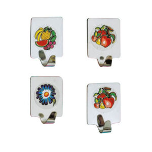 Ganci adesivi in acciaio inox 25x35mm decorati