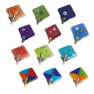 Ganci adesivi in vetro di Murano assortiti