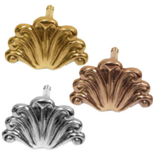 Fermatenda "Pavone grande" in ottone 90x200mm