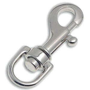 Moschettone 30mm con asola ferro di cavallo. Finitura nichel