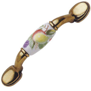 Maniglietta anticata 74mm bianca con frutta