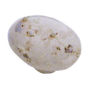 Pomolo in porcellana ovale piccolo bianco con fiori