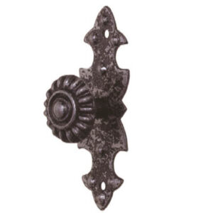 Pomolo con piastra Rustikal in ferro battuto Ø25 25x75mm