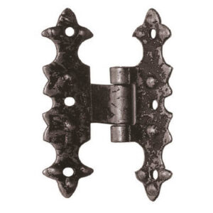 Cerniera curva Rustikal in ferro battuto 70x45mm