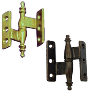 Cerniera barocco zancata BQ in ottone 65x37mm