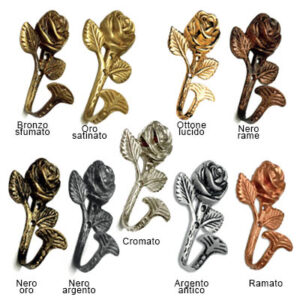 Ganci "Rosa" in ottone 95x55x35 mm