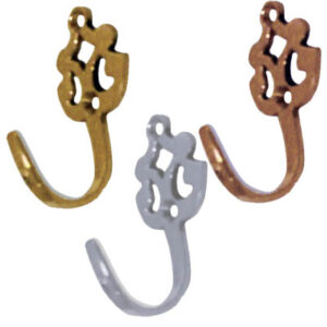 Gancio fermatenda "Design" in ottone 38x25mm
