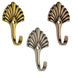 Gancio fermatenda "Scanalato" in ottone 50x25mm