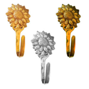 Gancio fermatenda "Girasole" in ottone 90x55x25mm