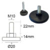 Piedino basso c/esagono Ø60 M8-M10 - immagine 2